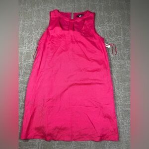 Context Lord and Taylor Pink Linen Blend Boho High neck Sun Dress Size Large